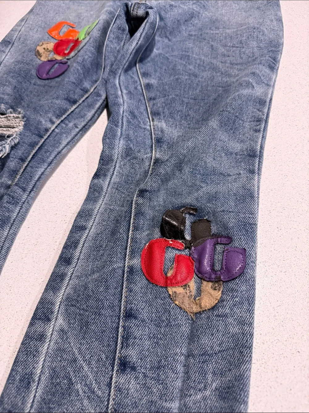 Gallery Dept Blue Kids Jeans with Colorful Patch Details